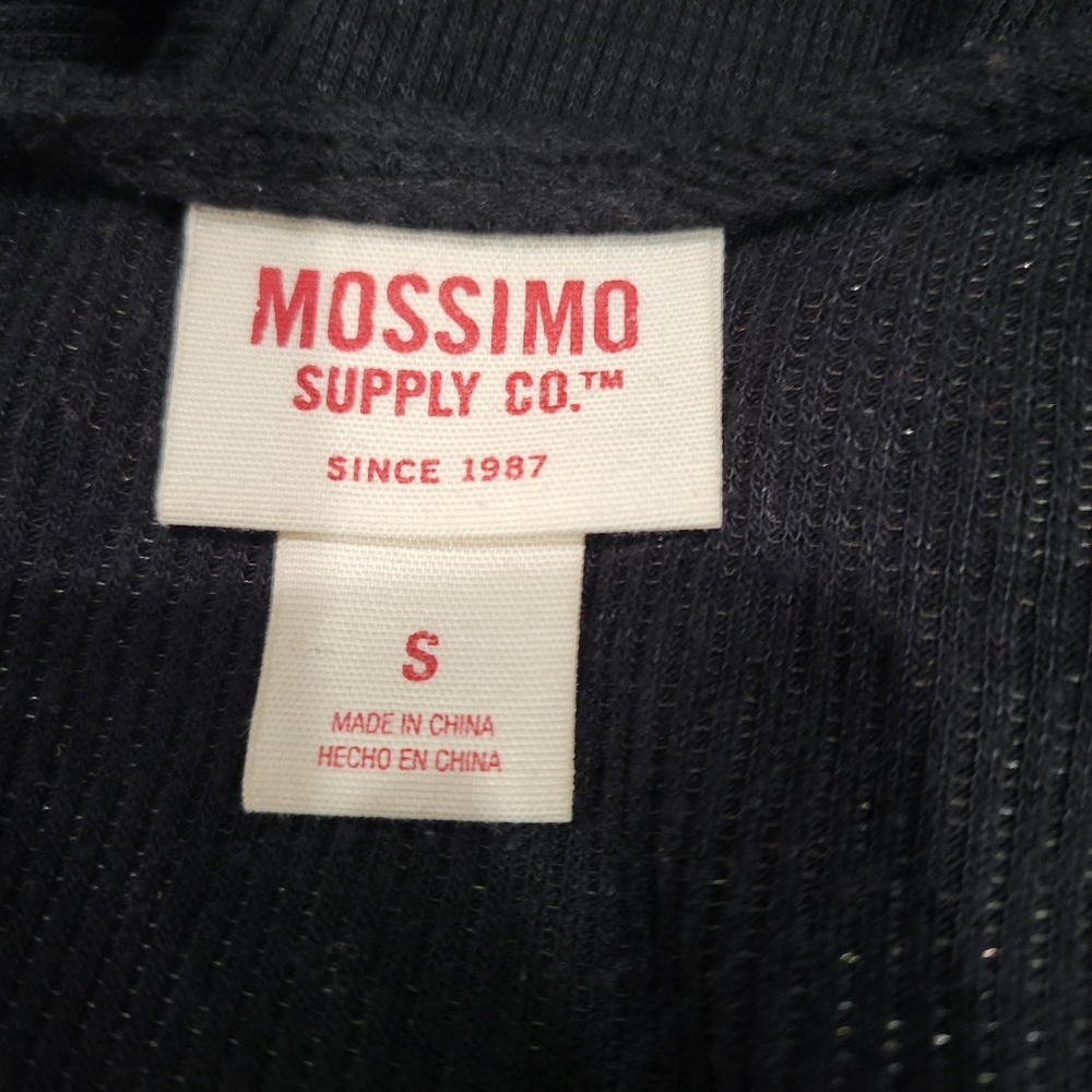 Mossimo Black Ribbed Racerback Flowy Tank Top Size Small - Picture 3 of 4